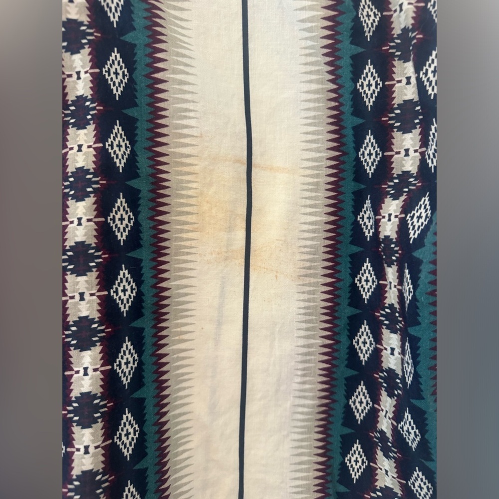 Wrangler Vintage Aztec Pearl Snap Button Up Western Short Sleeve Shirt Med *READ - Picture 3 of 9